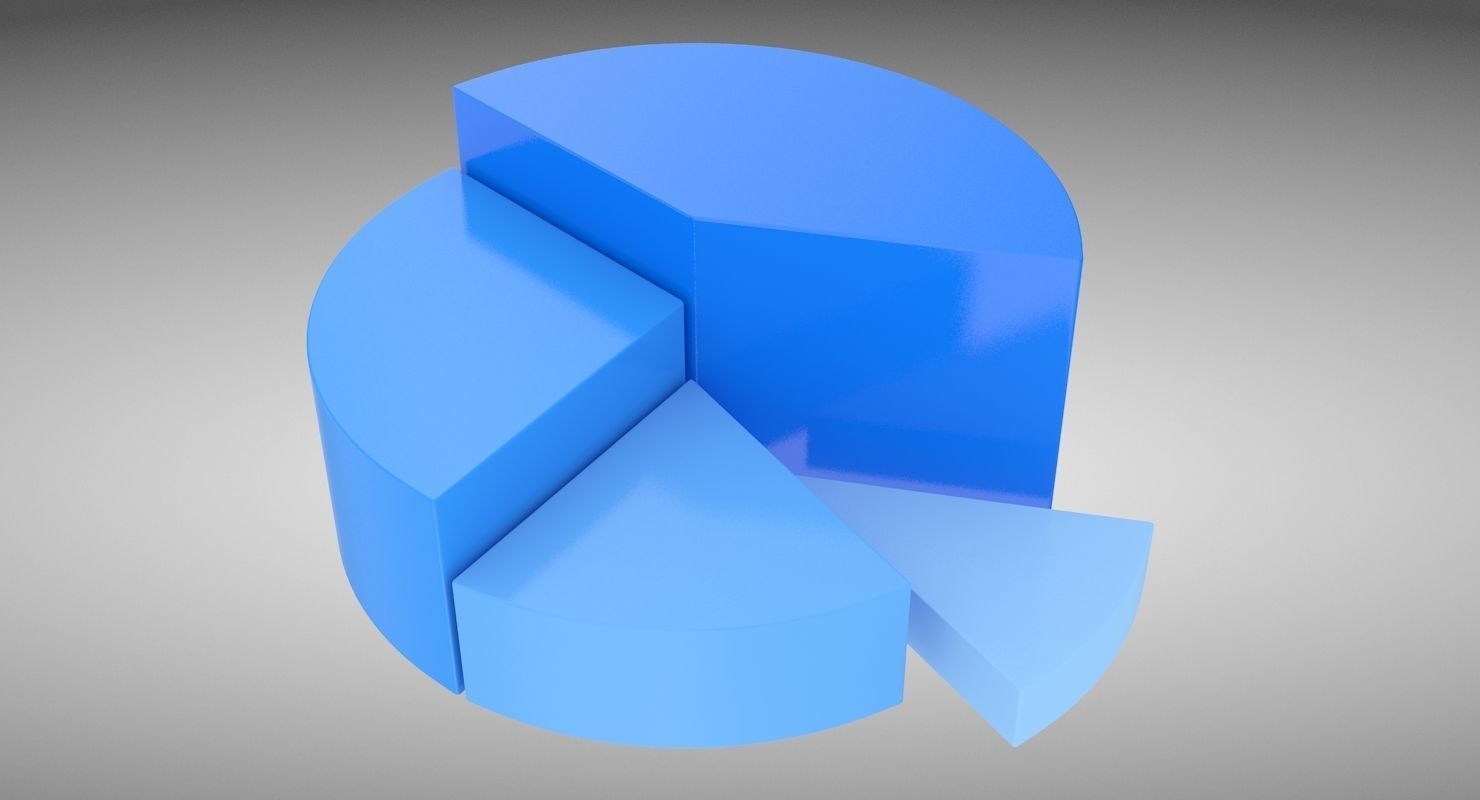 Pie Graph Low-poly 3D model_2