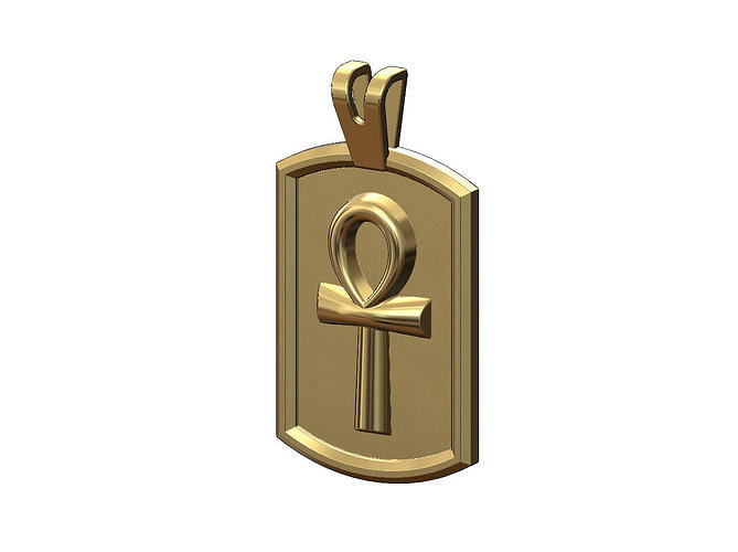 Key of life dog tag pendant and charm 3D print model
