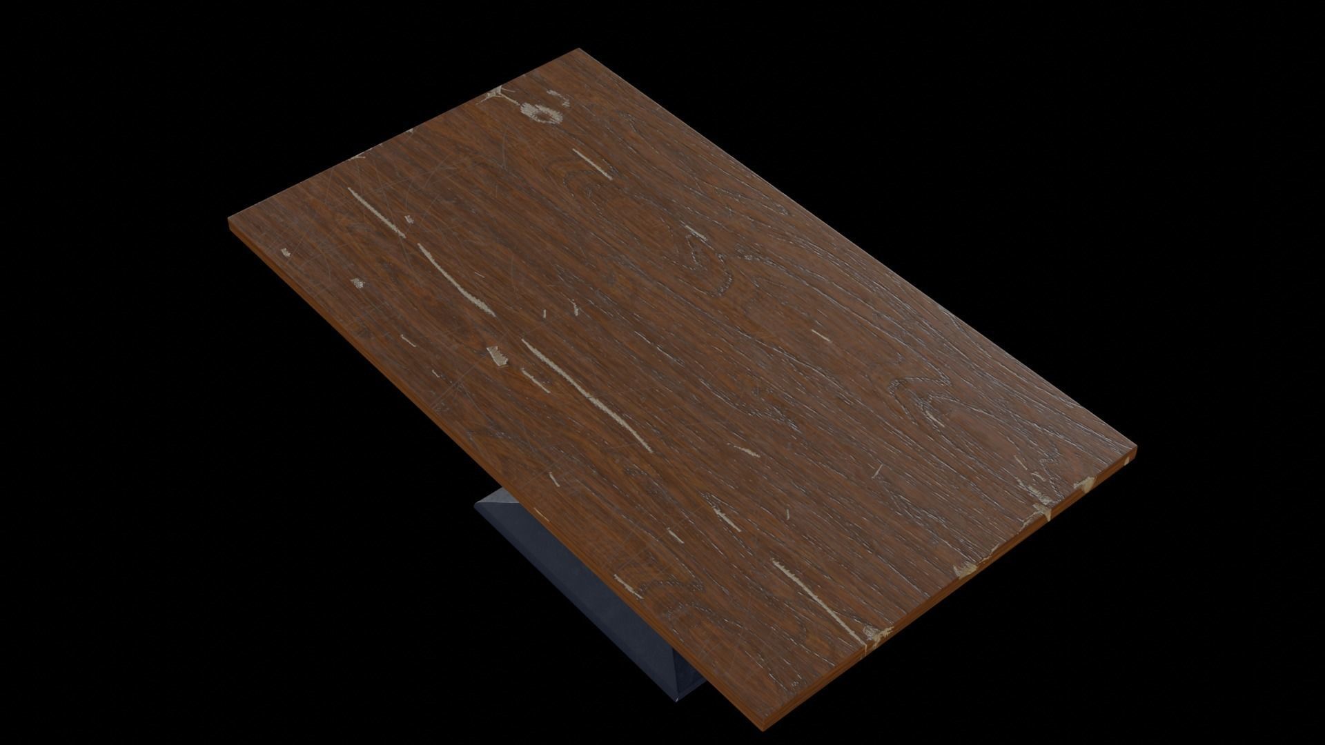 Hector Dining Table walnut wood Low-poly 3D model_4