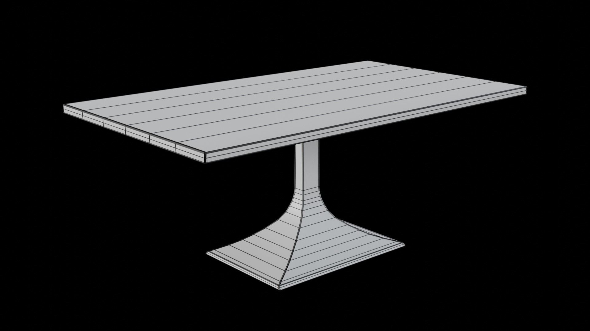 Hector Dining Table walnut wood Low-poly 3D model_7