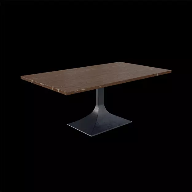 Hector Dining Table walnut wood Low-poly 3D model_0