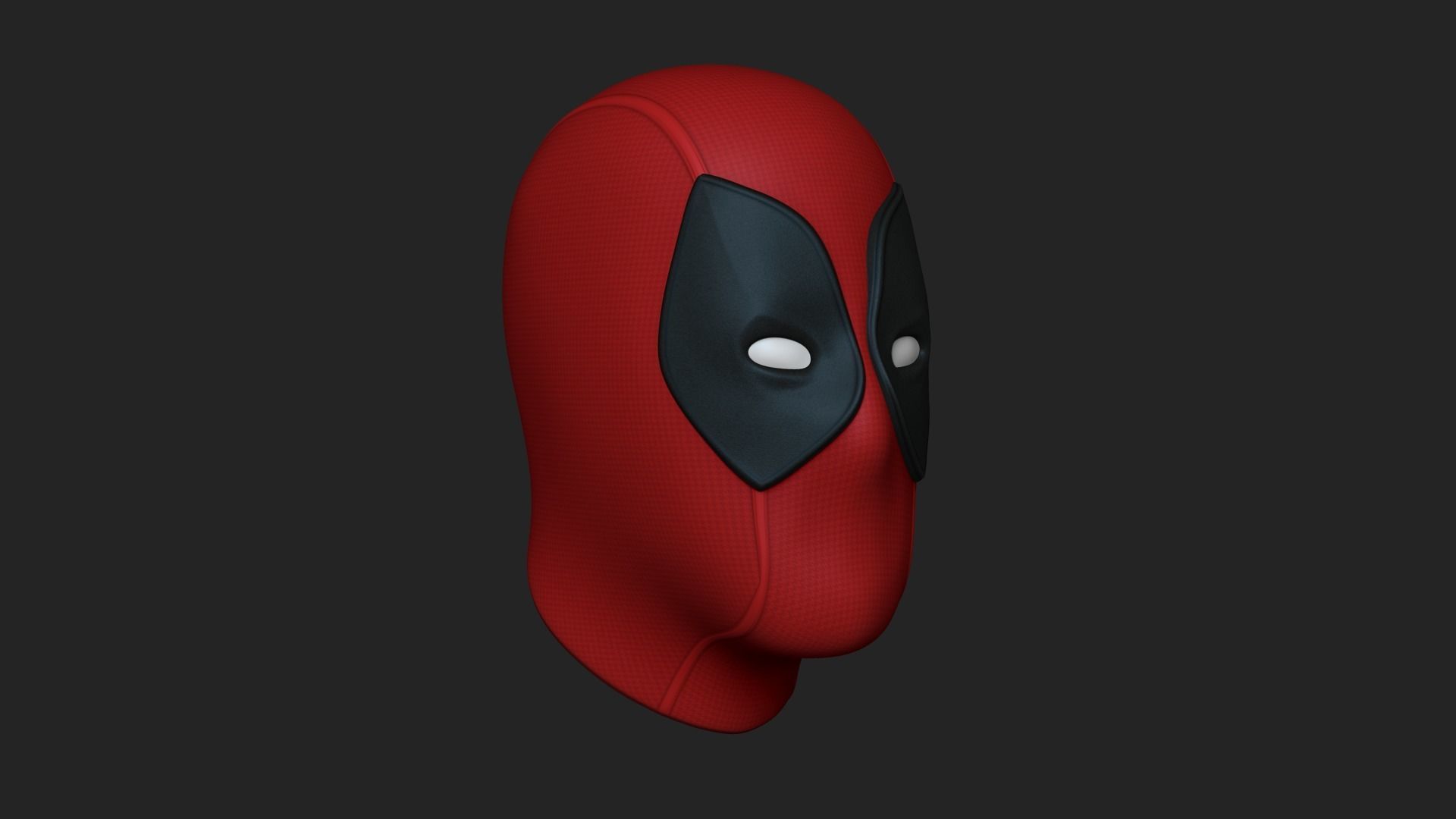 Deadpool Mask - Character Design - Marvel Hero Low-poly 3D model_1