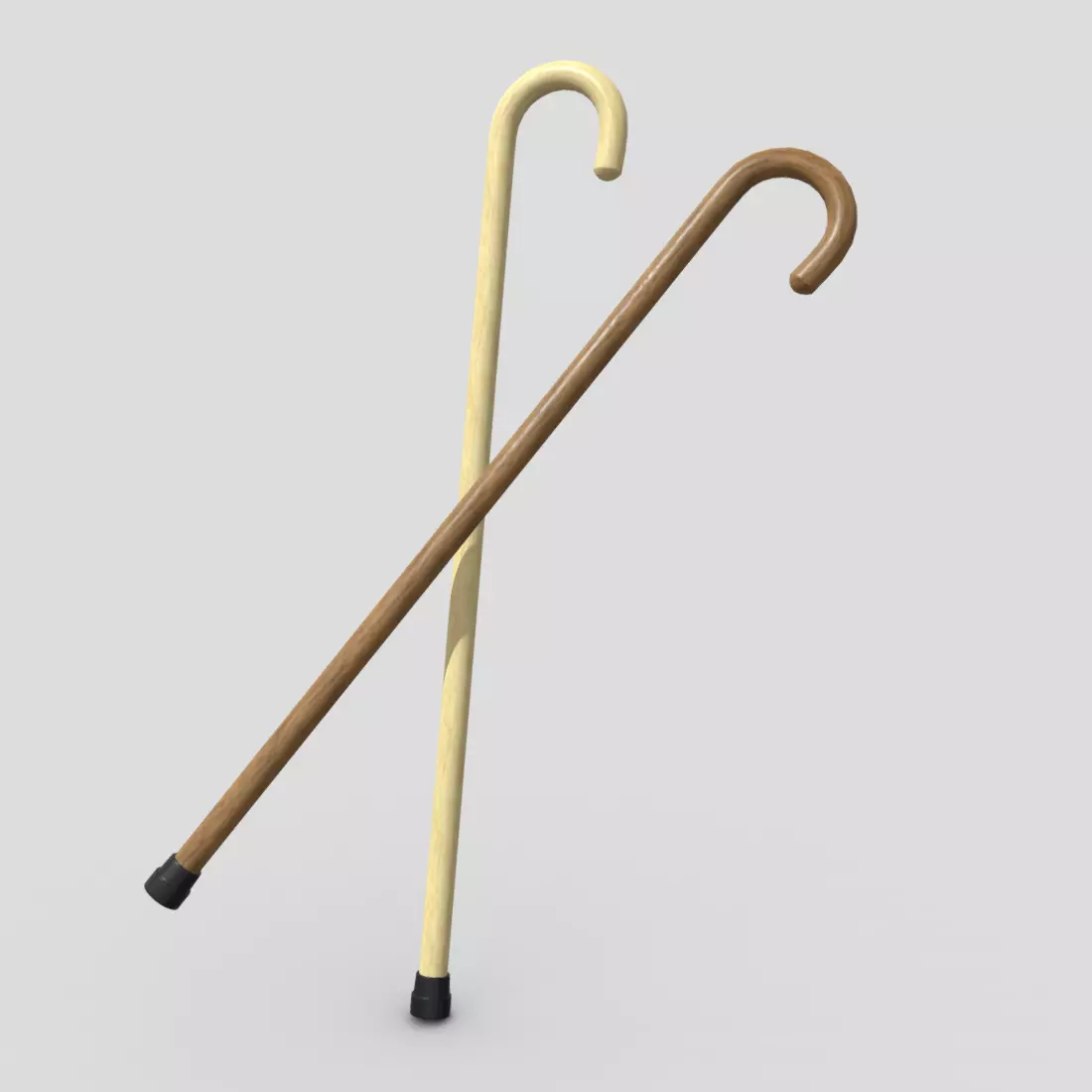 Walking Stick Low-poly 3D model_0