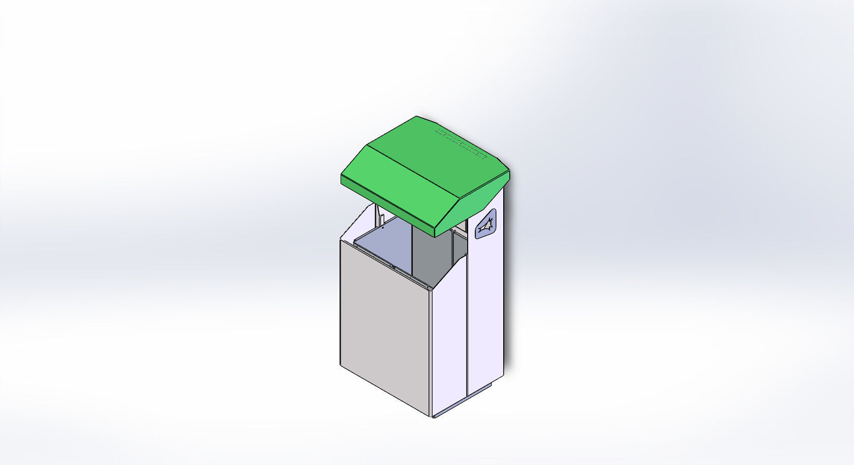  Anti-vandal trash can with cleaner organizer 3D model_1