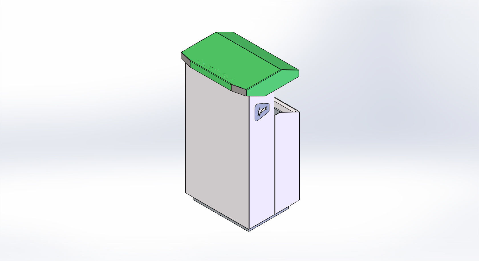  Anti-vandal trash can with cleaner organizer 3D model_2