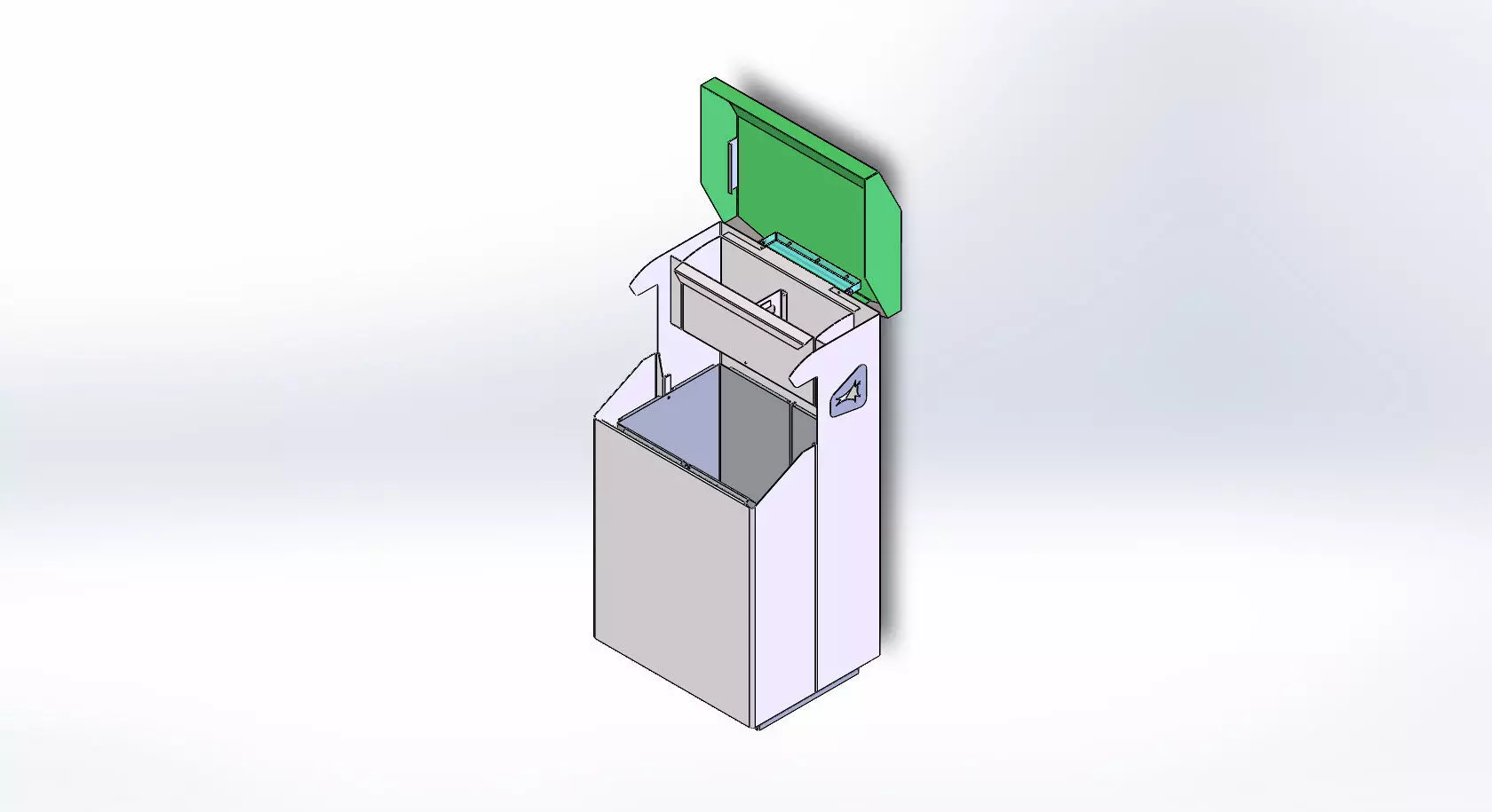  Anti-vandal trash can with cleaner organizer 3D model_0