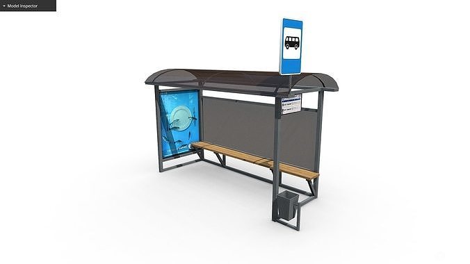 Bus stop Free low-poly 3D model