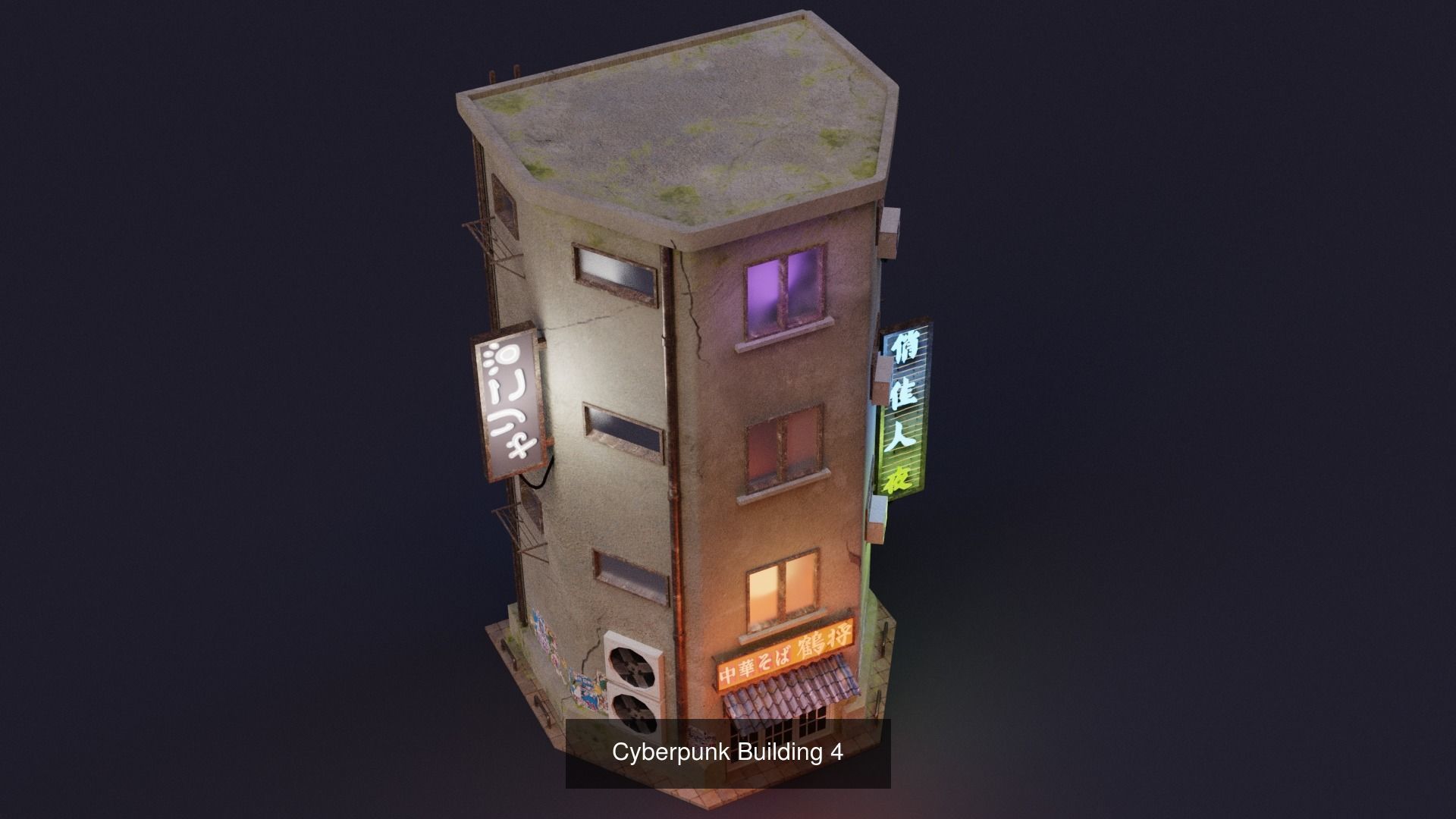 Cyberpunk Buildings 3D Model Collection_3