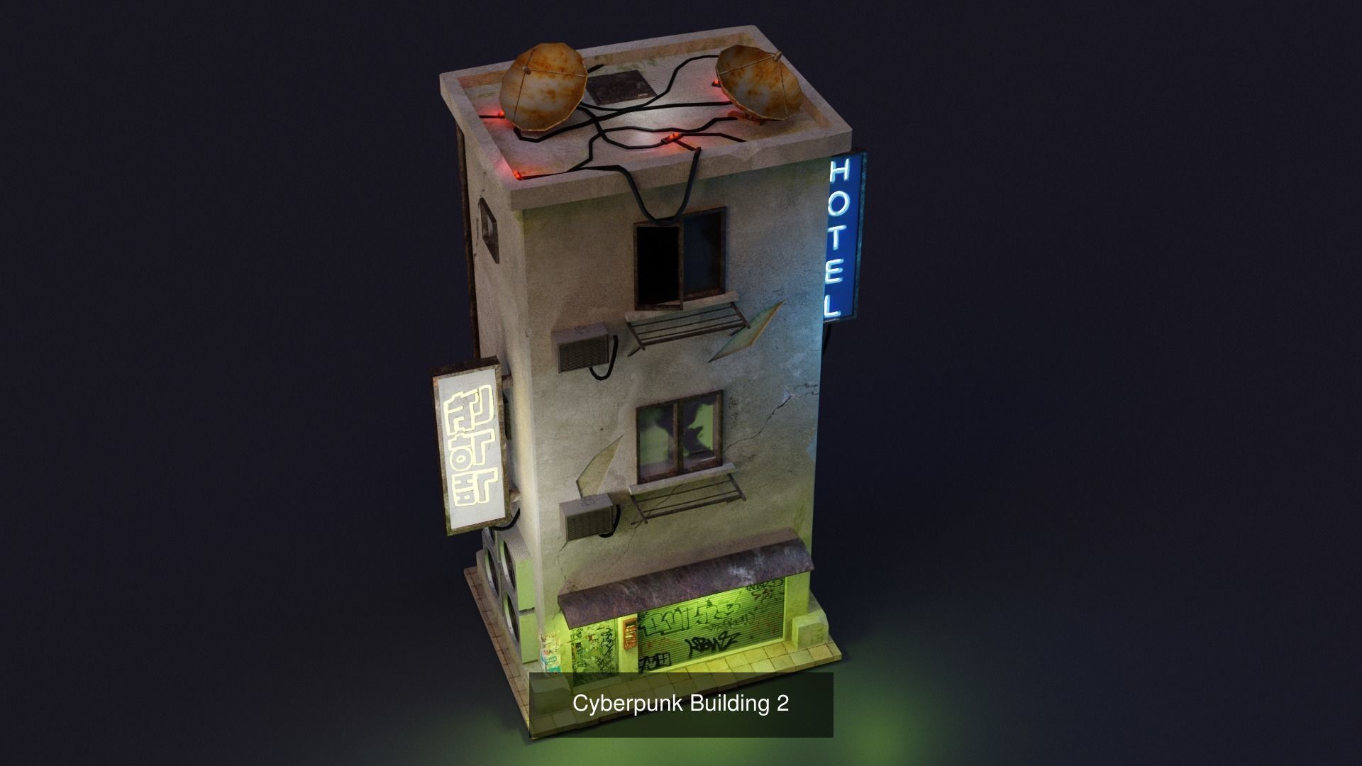 Cyberpunk Buildings 3D Model Collection_5