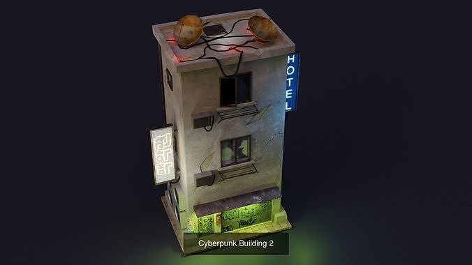 Cyberpunk Buildings 3D Model Pack 6