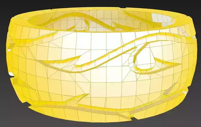 Ring with a pattern both outside and inside