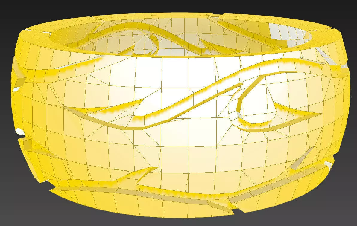 Ring with a pattern both outside and inside 3D print model