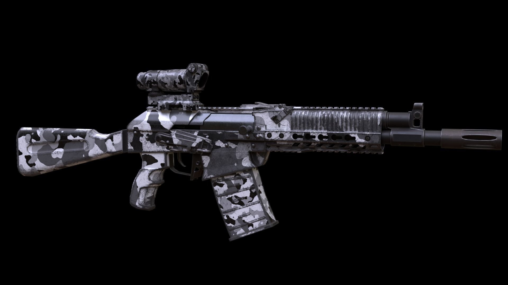 ASR-12 Automatic Combat Shotgun Low-poly 3D model_14
