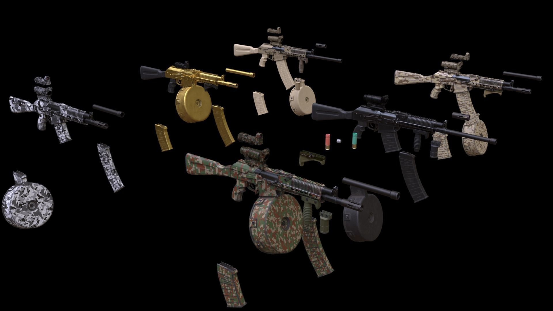 ASR-12 Automatic Combat Shotgun Low-poly 3D model_3