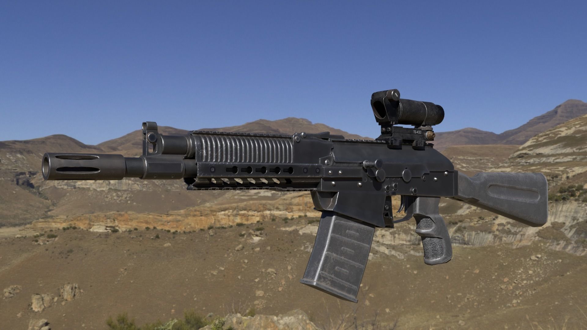 ASR-12 Automatic Combat Shotgun Low-poly 3D model_6