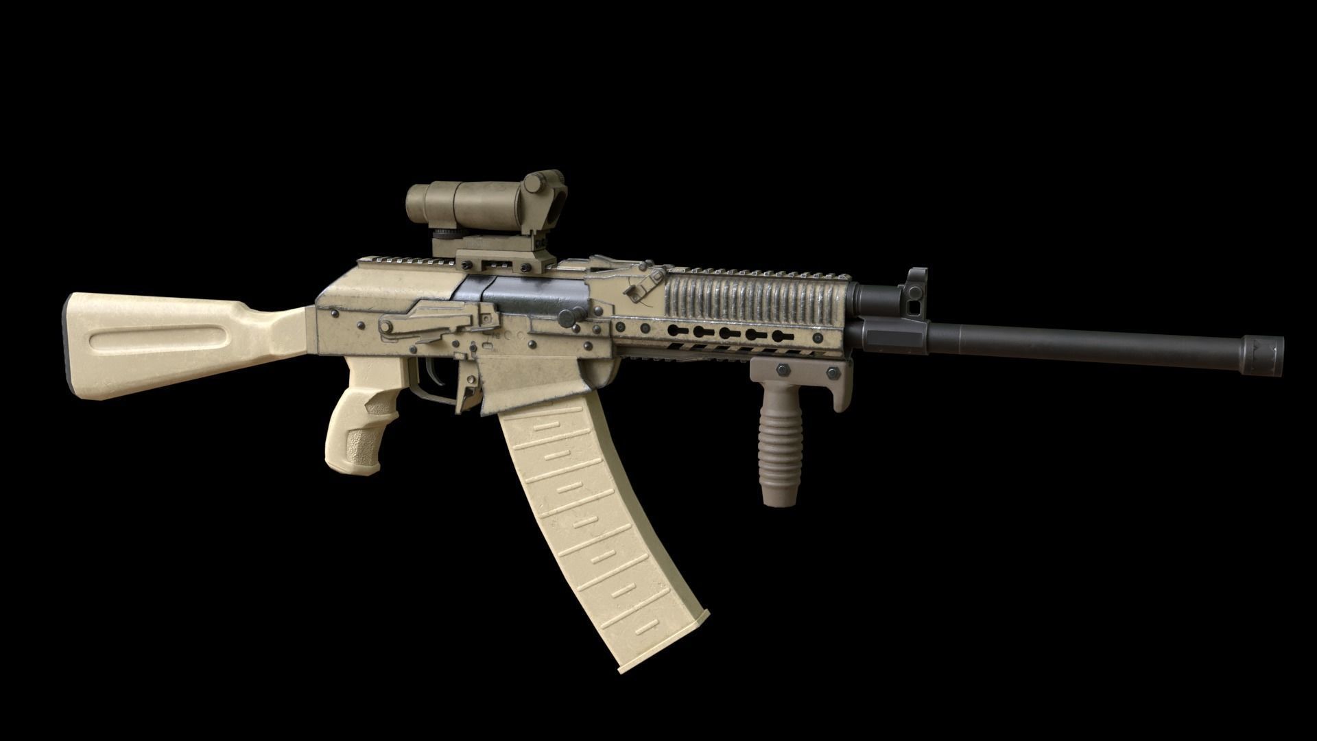 ASR-12 Automatic Combat Shotgun Low-poly 3D model_11