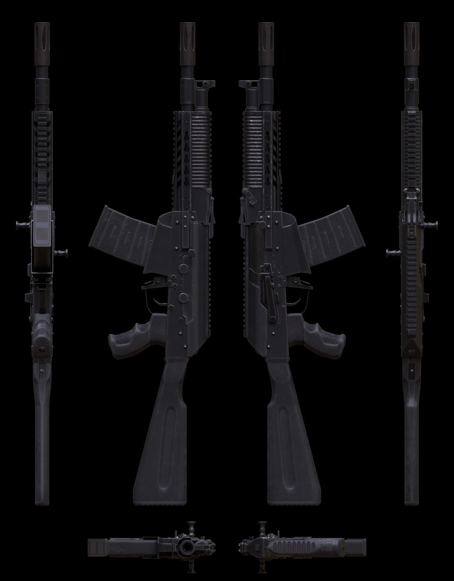 ASR-12 Automatic Combat Shotgun Low-poly 3D model_2