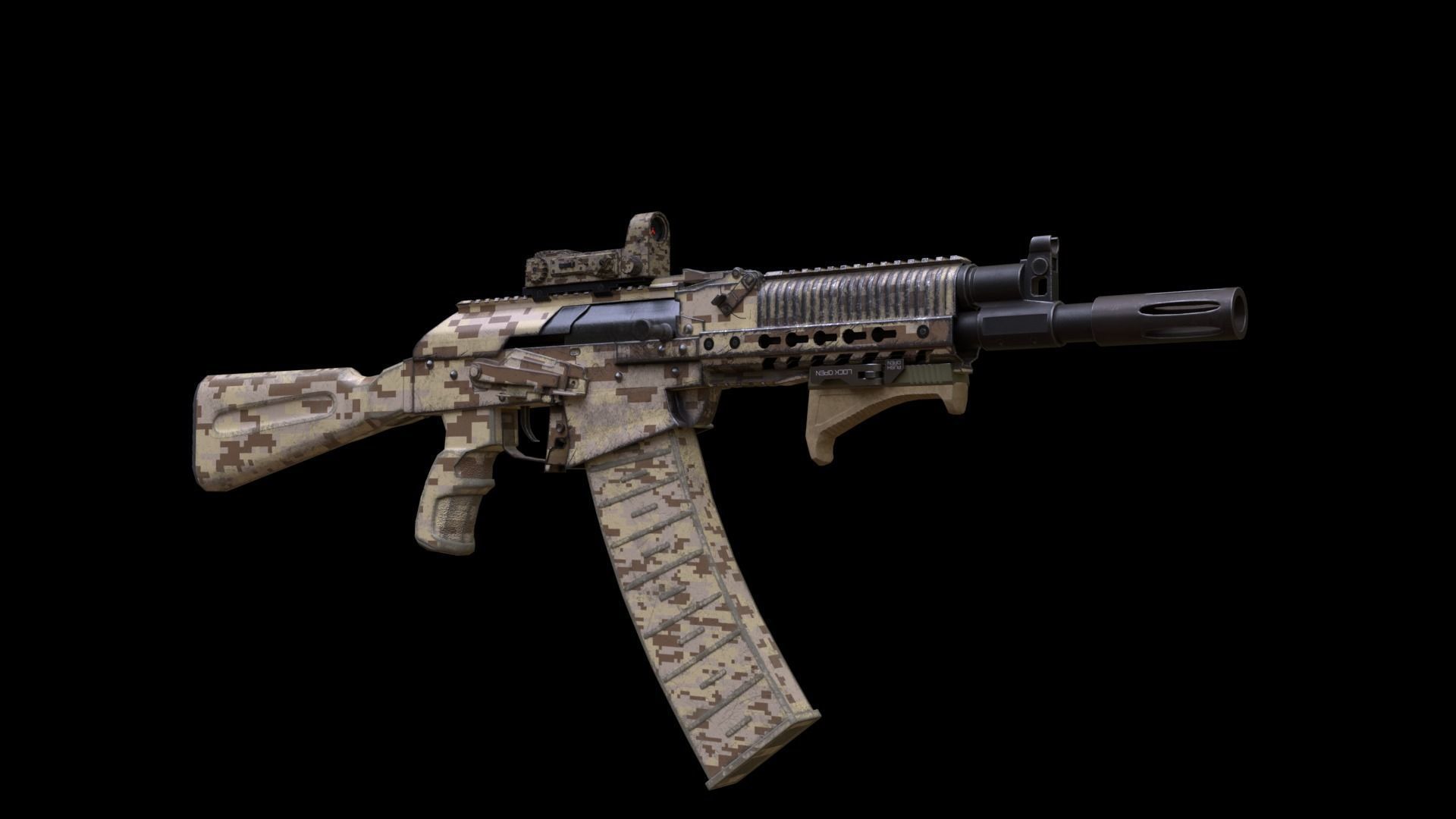 ASR-12 Automatic Combat Shotgun Low-poly 3D model_13