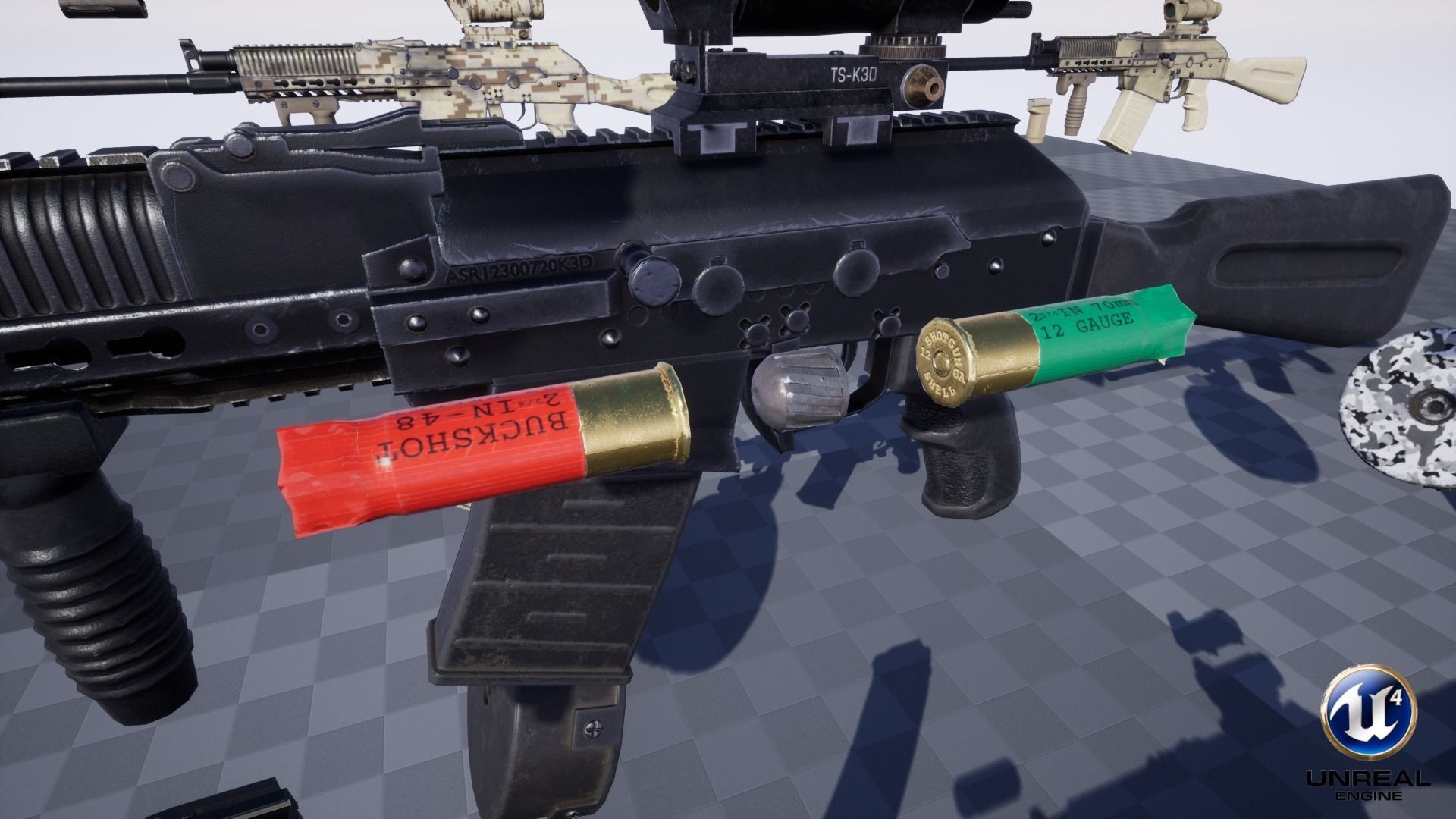 ASR-12 Automatic Combat Shotgun Low-poly 3D model_34