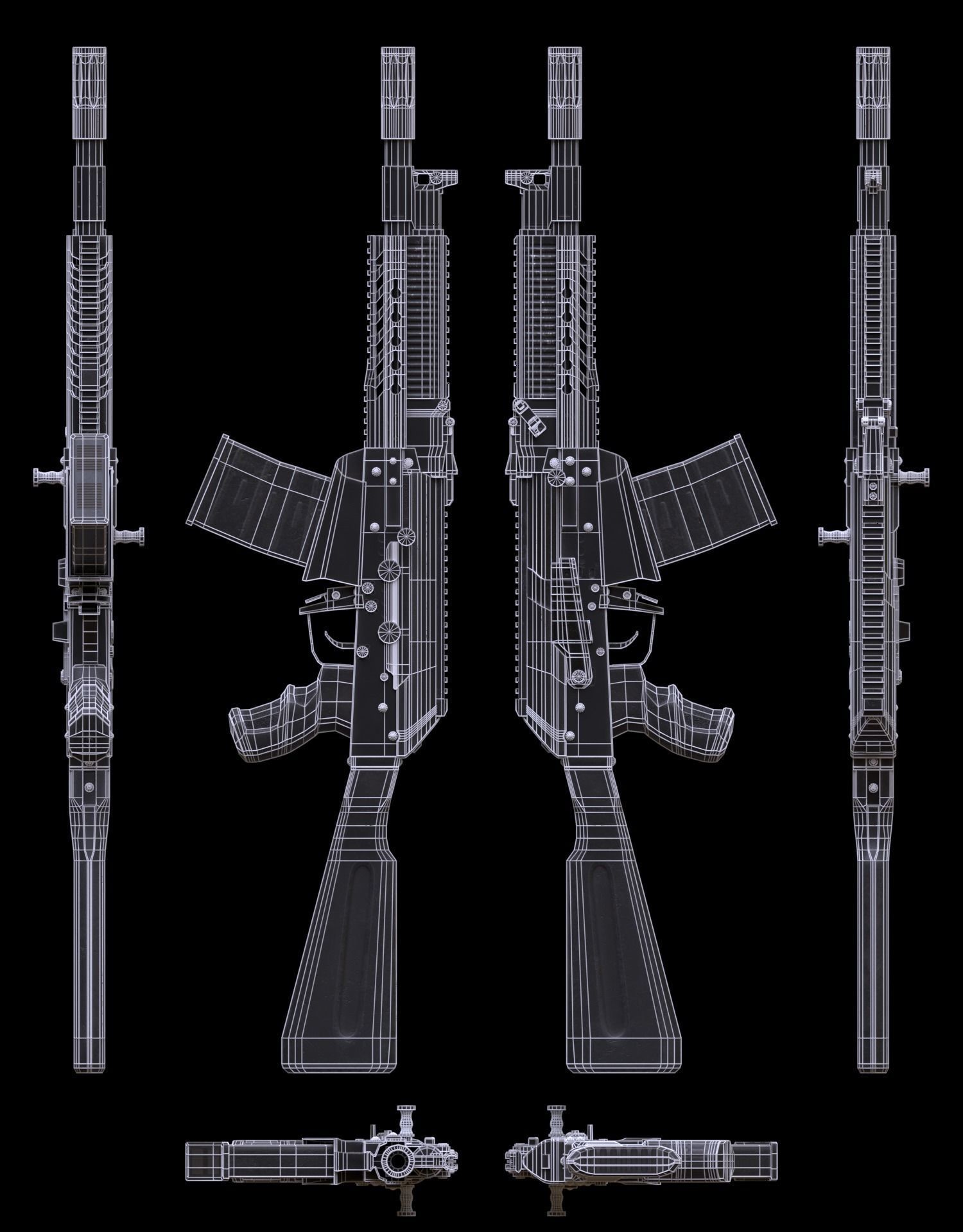 ASR-12 Automatic Combat Shotgun Low-poly 3D model_43