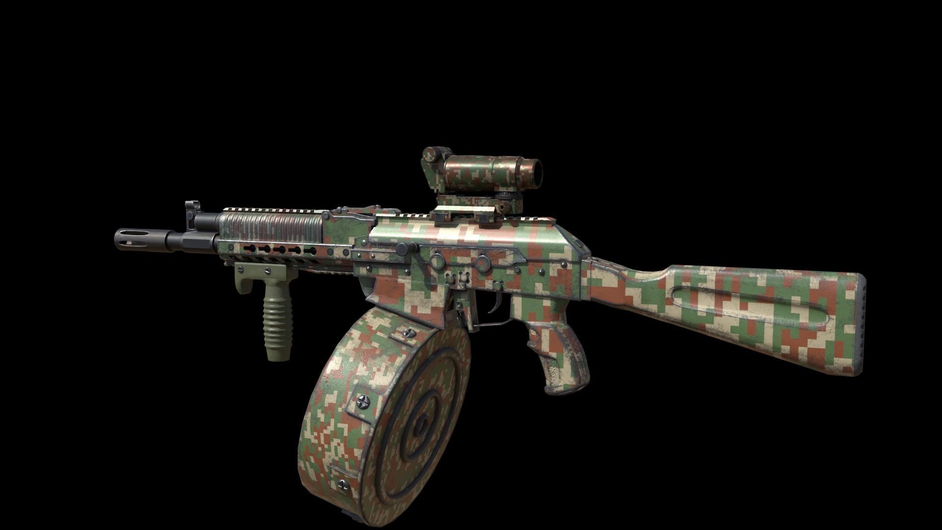 ASR-12 Automatic Combat Shotgun Low-poly 3D model_12