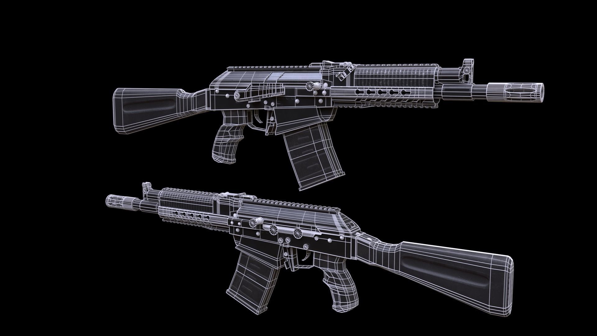 ASR-12 Automatic Combat Shotgun Low-poly 3D model_44
