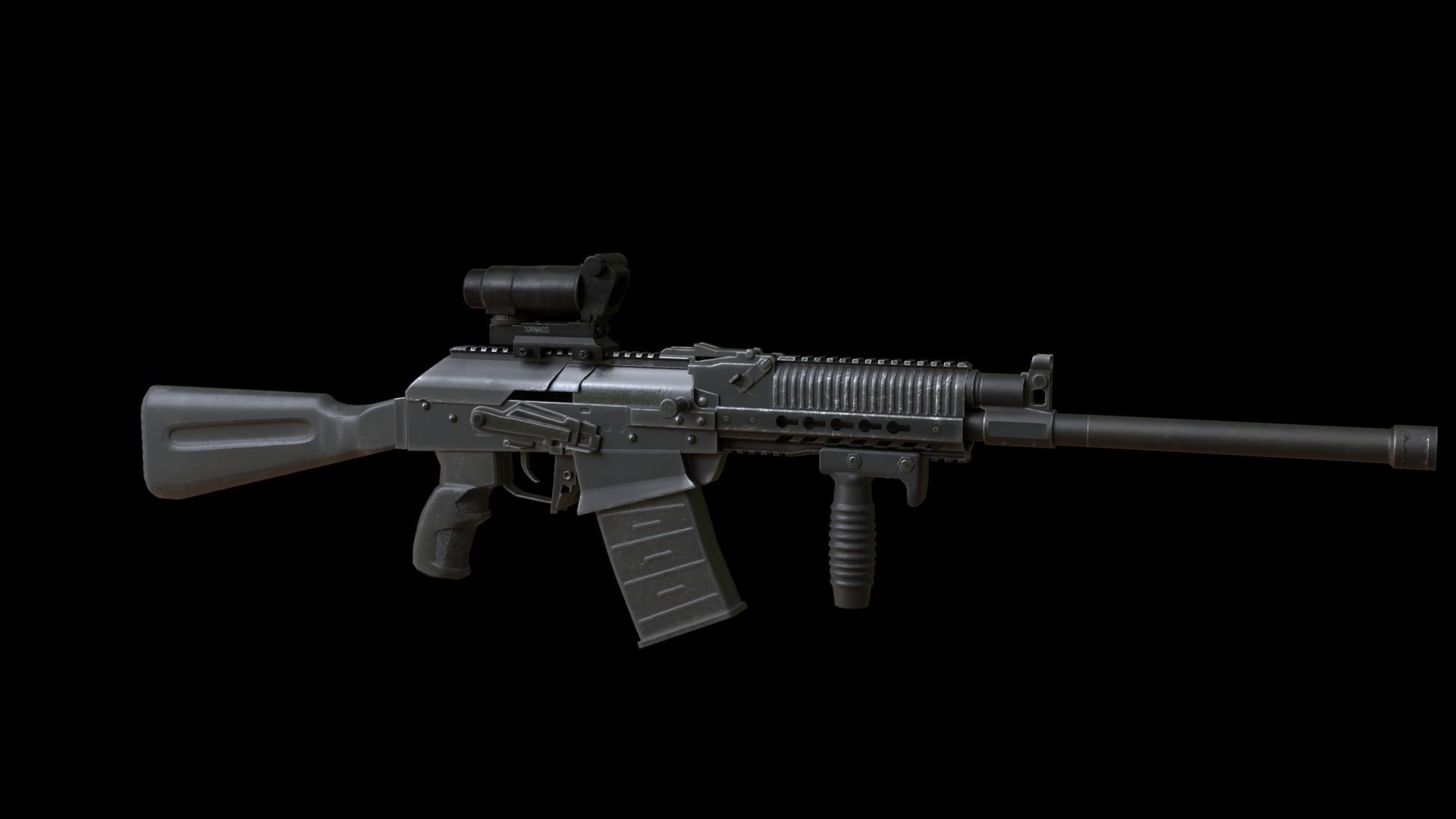 ASR-12 Automatic Combat Shotgun Low-poly 3D model_4