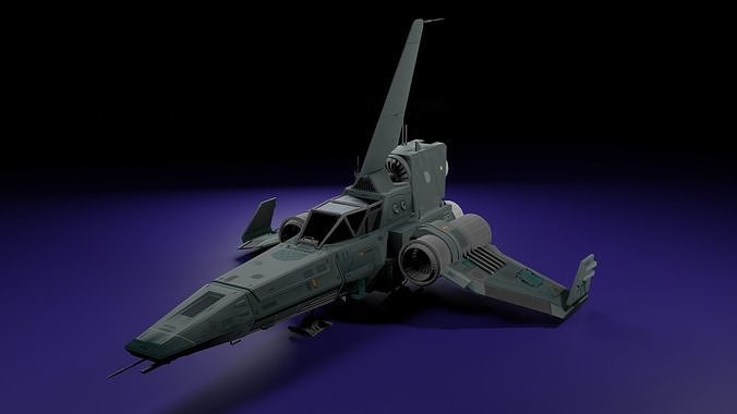 Spaceship Low-poly 3D model