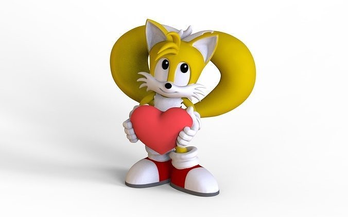 Tails with heart 3D print model
