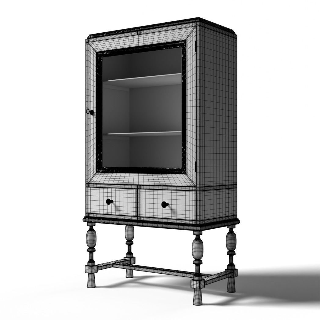 Old Vitrine 3D model_5