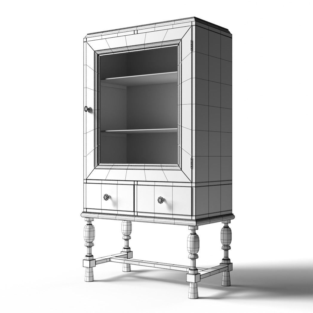 Old Vitrine 3D model_3