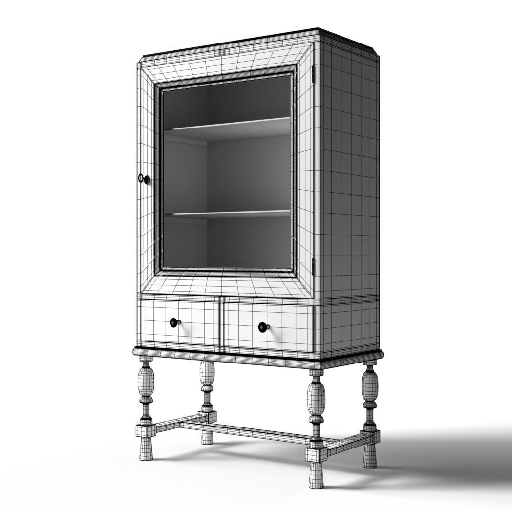 Old Vitrine 3D model_4