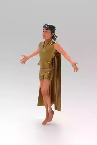 cartoon superman Low-poly 3D model