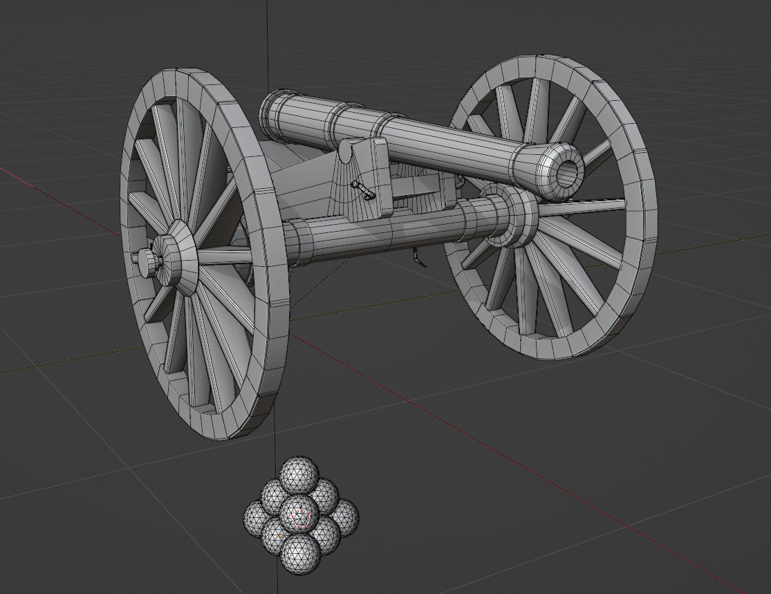 Prussian 3-pounder cannon Low-poly 3D model_1