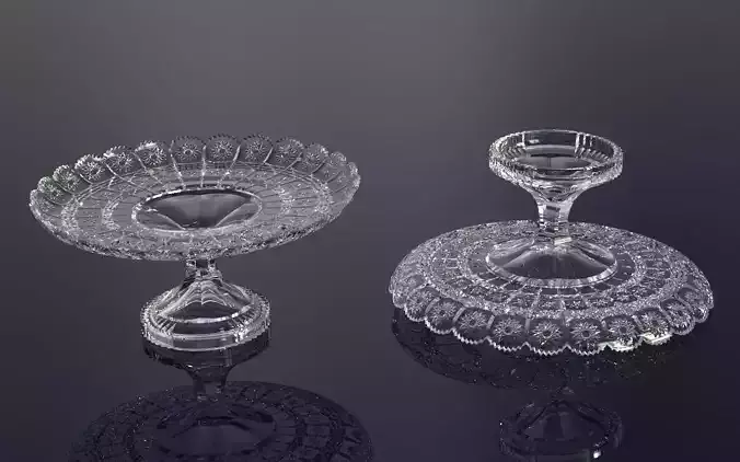 decorative silver cake stand 3D print model