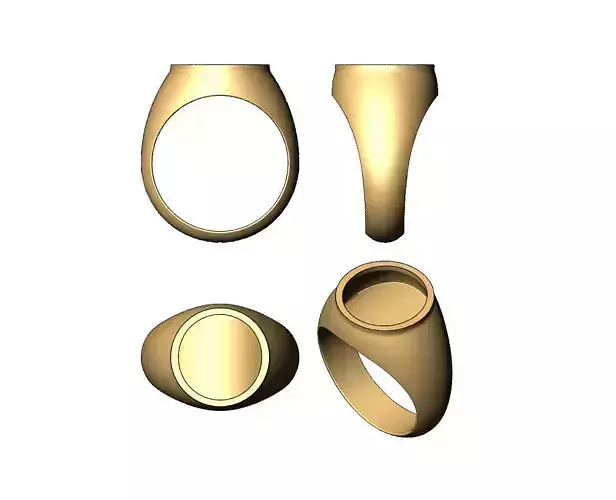 Hollow 12mm round top signet ring blanks 