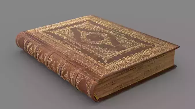 Old book cover Low-poly 3D model