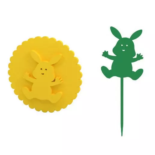 Cookie stamp and cupcake pick 3D print model