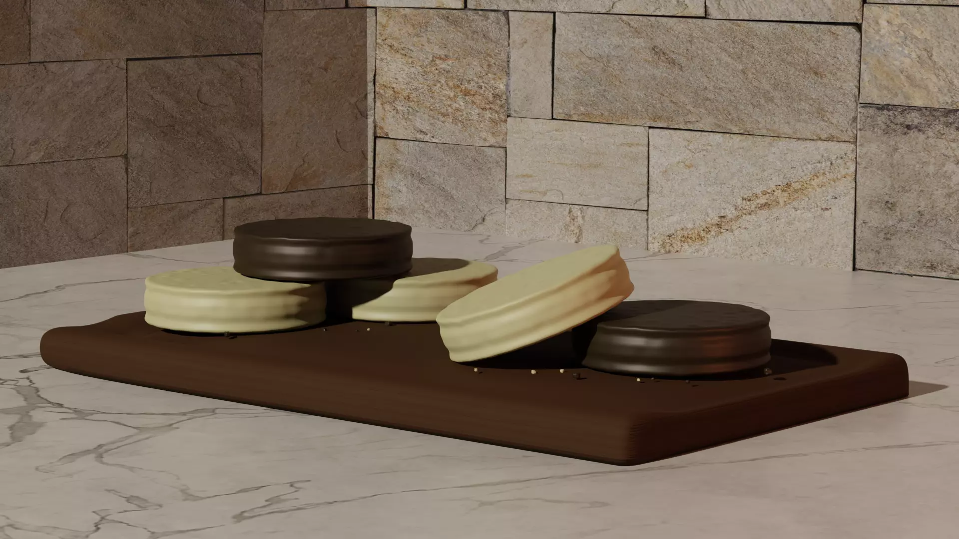 Alfajores de dulce de leche y chocolate 3D model