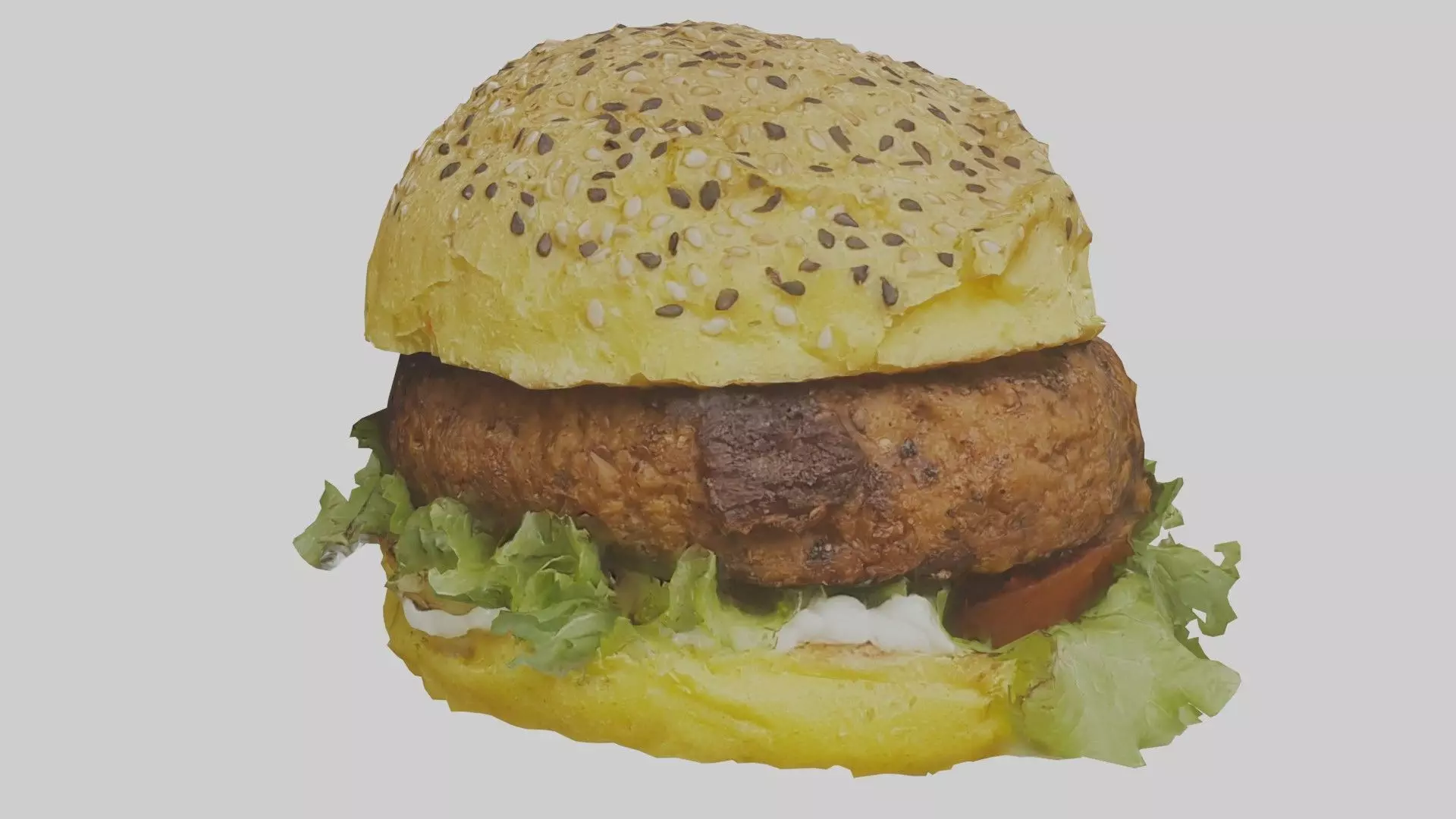 burger hamburger with lettuce Free 3D model