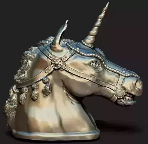 Statue unicorn head Free 3D model