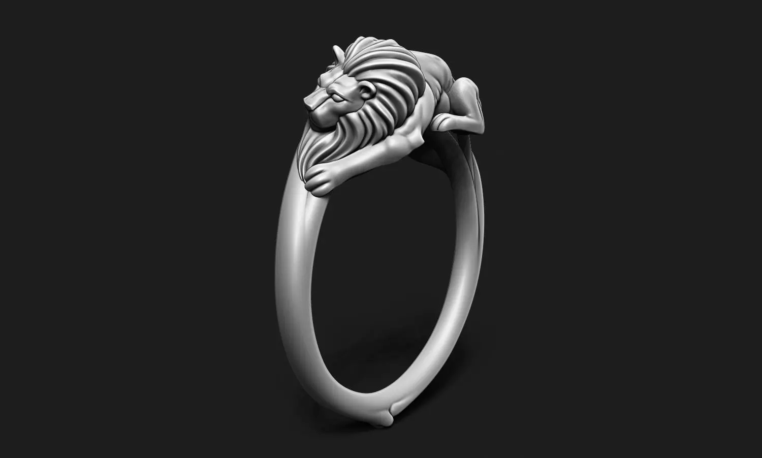 Laying Lion Ring 3D print model
