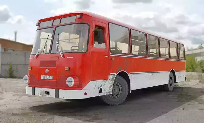 Bus LiAZ-677 Low-poly 3D model