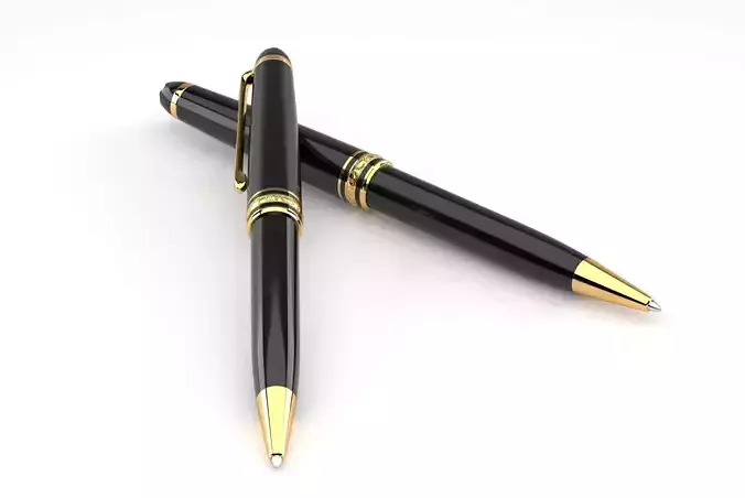 Original Montblanc Meisterstuck Gold-Coated Classique Pen Low-poly 3D model