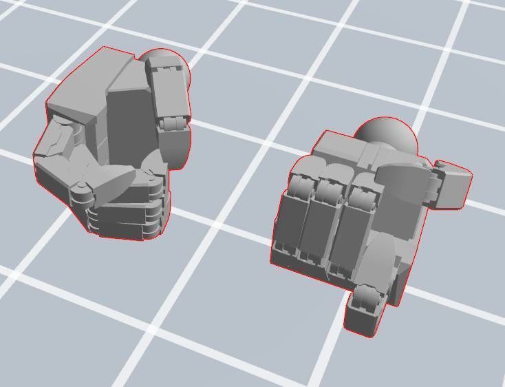 GUNDAM hands for old 144 scale 3D print model_2