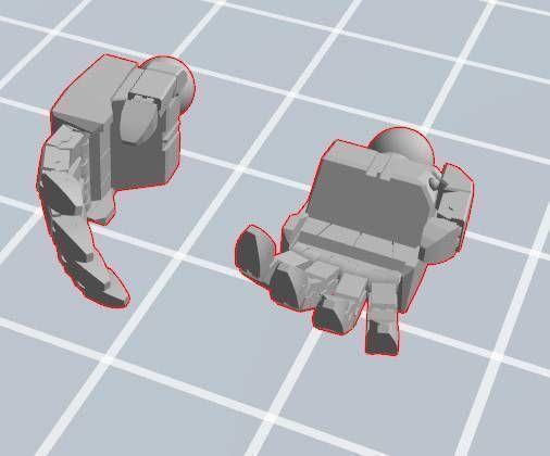 GUNDAM hands for old 144 scale 3D print model_3