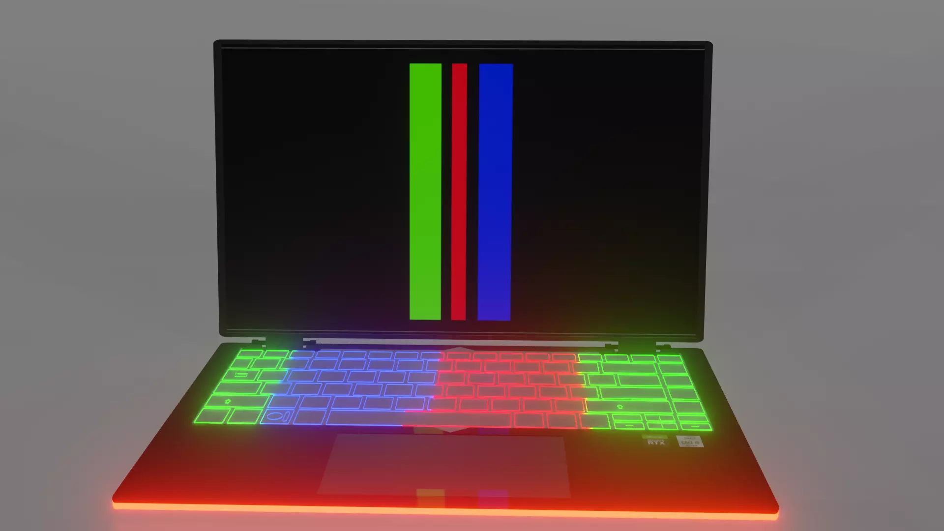 Gaming Laptop RGB Free low-poly 3D model_0