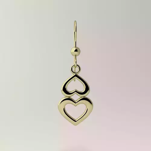 Earrings with a pair of hearts