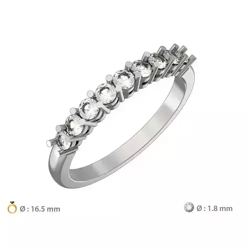 N207 R16-5 9gems engagement ring