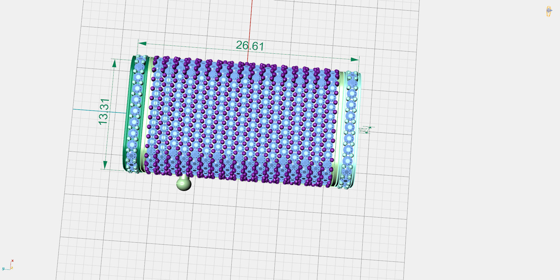 13mm X 1inch Cuban chain Lock  with two stones sizes models 3D print model_6